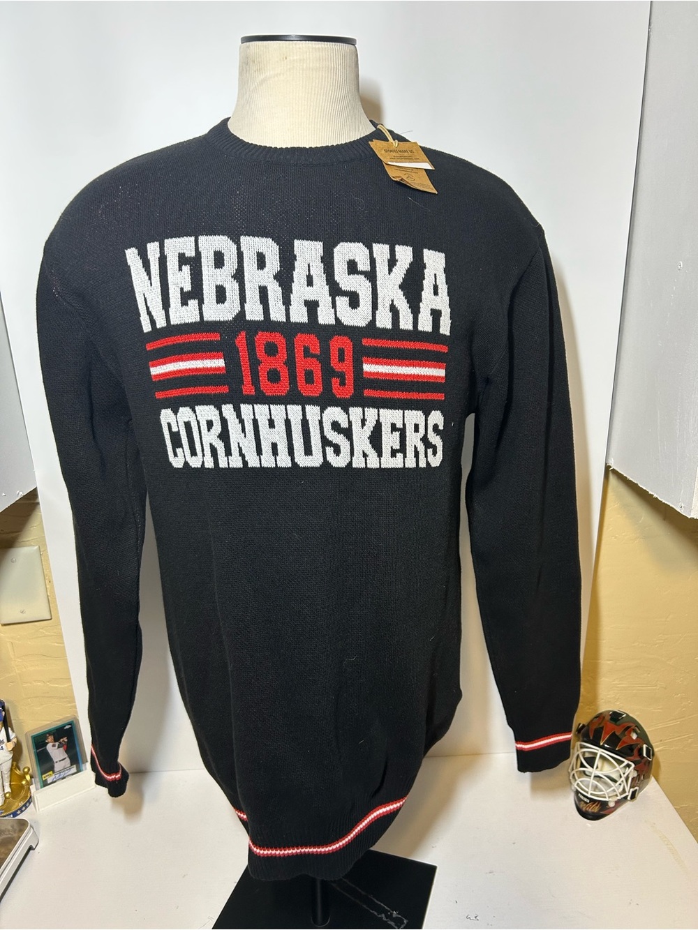 Nebraska Cornhuskers Black Crewneck Sweater - 1869 Graphic NWT Uscape